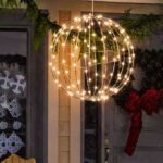 Lampada a Sfera pieghevole filo in Rame Argento da 240 LED, luce calda ,con 40 cm di diametro