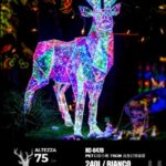 Cervo con pellicola Iridescente, 240LED , luce Bianco, 75 cm, attacco USB