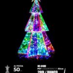 Albero di Natale pellicola Iridescente, 200LED , luce Bianca , 50cm, attacco USB