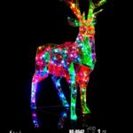 Cervo con pellicola Iridescente, 560LED , luce RGB, 145 cm, attacco USB