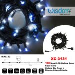 Catena 100 MAXILED, luce blu fissa + bianco intermittente, cavo nero , collegabile