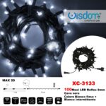 Catena 100 MAXILED , luce bianca fissa + bianca intermittente, cavo nero, collegabile