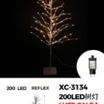 Albero LED REFLEX color champagne , 200 LED Luce Calda, 1,8 mt
