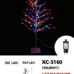 Albero di Natale 120 LED, Rosso verde giallo blu , 1,2 mt