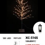 Albero di Natale color champagne  120 LED REFLEX luce Calda  , 1,2 mt