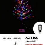 Albero di Natale 160 LED REFLEX , Rosso verde giallo blu , 1,5 mt