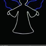 Figura luminosa Angelo 600 LED Bianco Arancio Blu,54x70 cm