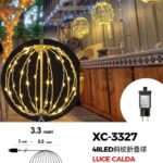 Lampada a Sfera pieghevole cornice Bianca  , cavo trasparente da 48 LED, luce calda ,con 30 cm di diametro