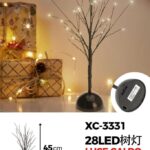 Albero luminoso filo di rame Nero 28 LED luce Calda, 45cm,
