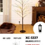 Albero luminoso in filo di rame nero 60 LED REFLEX Luce Calda, 150 cm