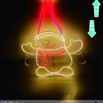 Figura luminosa Pupazzo di Neve con Braccia in movimento luce Calda e Rossa fissa, 616 LED, 64x83 cm