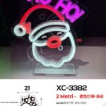 Figura luminosa neon Babbo Natale 27x21 cm , luce tricolore , attacco USB, base staccabile