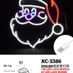 Figura luminosa Babbo Natale 232 LED, multicolor, attacco USB, 31x31cm