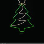 Figura luminosa Albero di Natale 360 LED luce Calda e Verde, 40x60 cm