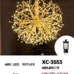 Sfera luminosa filo di Rame oro champagne 280 LED REFLEX luce Calda+caldo intermittente, 60 cm