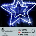 Figura luminosa Stella di Natale 8giochi di luce 90 LED bianco, 53x53 cm