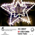 Figura luminosa Stella di Natale 90 LED luce Calda con 8 giochi, 53x53 cm