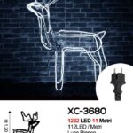 Figura luminosa Cervo luce Bianca da 1232 LED,  105 x 120cm