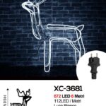 Figura luminosa Cervo da 672 LED a luce Bianco , 60x60 cm