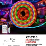 Striscia luminosa Flessibile al neon da 160 LED, Luce RGB, da 5 mt, attacco USB 8 giochi di luce + APP+telecomando