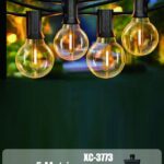 Catena E12, da 25 LED luce calda 5 mt , cavo  verde, collegabile max 3 pz,