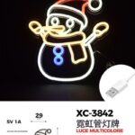 Figura luminosa Pupazzo di neve, 31x29 cm, attacco USB, multicolor