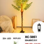 Palma Artificiale con innesto di corteccia 224 LED Caldo+Caldo intermittente, 1,8 mt