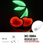 Figura Luminosa Ciliegie 20x13 cm , 5V 1A , Attacco USB