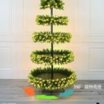 Albero luminoso Espositivo girevole 360°, Luce Calda ,1008 punte, 210 cm