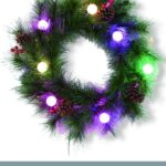 Ghirlanda di aghi di pino americano, luce ciclica Rossa e Blu, Rossa e  Verde, palline luce bianca, 50 cm ,