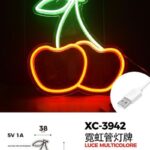 Figura Luminosa Ciliegie 40x38 cm , 5V 1A, attacco USB