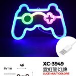 Figura luminosa Joystick a Neon multicolor 5v, 1A, 29x46 cm , attacco USB