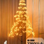 Albero luminoso in filo di rame effetto legno 180 cm da 2250 LED color Ambra , con 3 mt di cavo di alimentazione