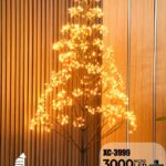 Albero luminoso in filo di rame effetto legno da 3000 LED color Ambra 210 cm con cavo di alimentazione da 3 mt