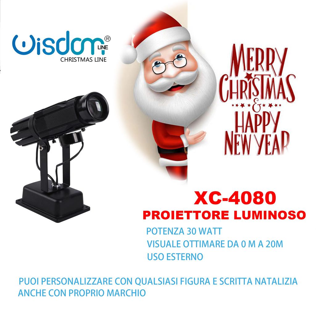 xc-4080 Proiettore luminoso, personalizzabile ,visuale ottimale da 0 a 20 mt - immagine 1