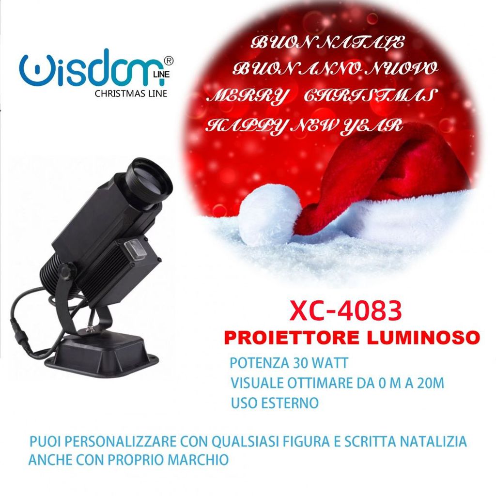 xc-4083 Proiettore luminoso, personalizzabile ,visuale ottimale da 0 a 20 mt - immagine 1
