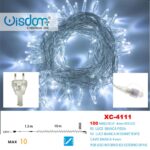 Catena 100 MINILED, luce bianca fissa + bianca intermittente, cavo trasparente, collegabile