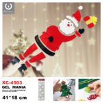 Adesivo in gel per decorazioni natalizie Babbo Natale dimensione 41x18cm cm ideale da attaccare su finestre e vetrine