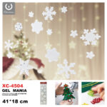 Adesivo in gel per decorazioni natalizie fiocchi di neve dimensione 41x18cm cm ideale da attaccare su finestre e vetrine