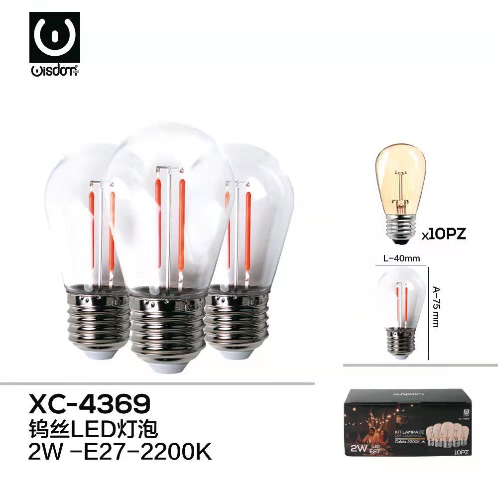 xc-4669 Set 10 pz di lampadina LED 2w , E27, 2200K - immagine 1