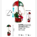 Babbo Natale con paracadute da appendere altezza (80cm) luce a LED calda alimentazione a batterie (3 non incluse)