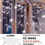 Tenda 92 Led, luce bianco + bianco intermittente , cavo bianco , collegabile