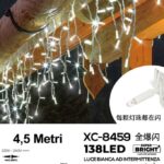 Tenda 138 MAXLED, luce bianca intermittente,4,5 mt , cavo bianco, collegabile max 20 pz