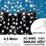 Tenda 300 MAXLED, luce bianca intermittente,4,5 mt , cavo bianco, collegabile max 10 pz