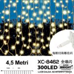 Tenda 300 MAXLED, luce calda intermittente,4,5 mt , cavo bianco, collegabile max 10 pz