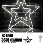 Figura luminosa Stella di Natale 360 LED Bianco, 52x54 cm