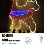 Figura luminosa Babbo Natale che Danza 480 LED luce Calda Blu Rossa,45x60 cm