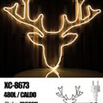 Figura luminosa Testa di Cervo 480 LED luce Calda ,70x59 cm