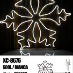 Figura luminosa Fiocco di Neve Irregolare 600 LED Bianco, 60x56 cm