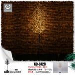 Albero luminoso in filo di rame nero 580 LED luce Calda+intermittente, 150 cm ,base rotonda da 20 cm